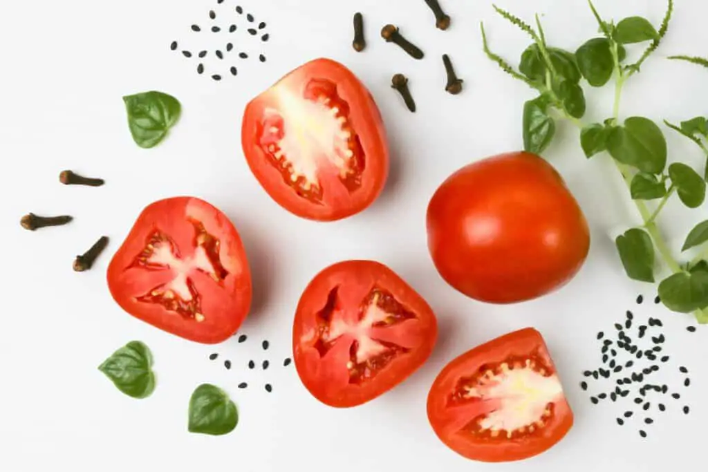 Tomato illustration to teach how to dice a tomato