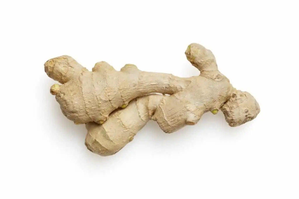 A piece of ginger ready to be minced