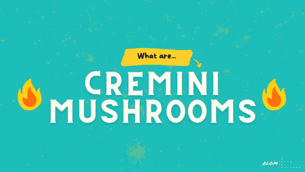 Graphical title for cremini mushrooms